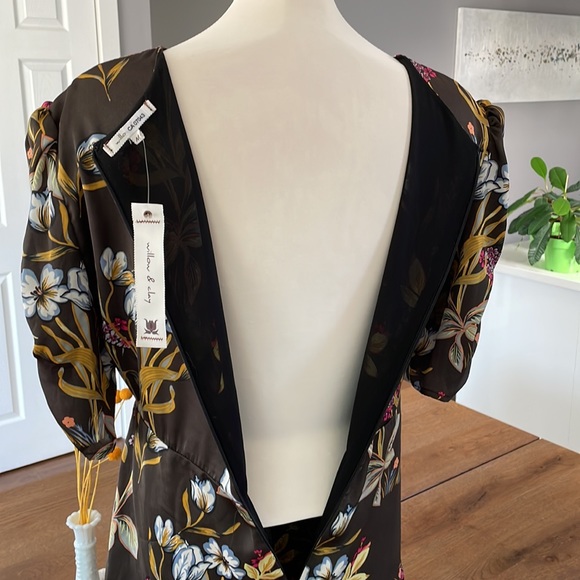 NWT ⭐️HP⭐️ willow & clay Floral MIDI Dress 3/4 Sleeves - M - Picture 9 of 12